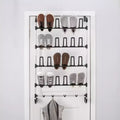 Scarpiera da appendere alla porta con 12 paia e 4 ganci per accessori, organizer per scarpe e cappelli con struttura in metallo