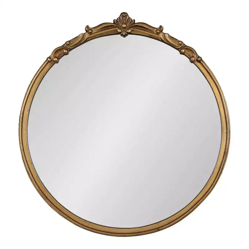 Specchio da parete rotondo con cornice dorata, 76x76 cm, moderno decorativo, nessun montaggio richiesto