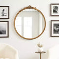 Specchio da parete rotondo con cornice dorata, 76x76 cm, moderno decorativo, nessun montaggio richiesto
