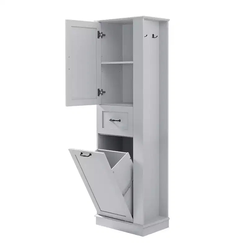 Armadio alto con scomparto basculante e ripiani regolabili