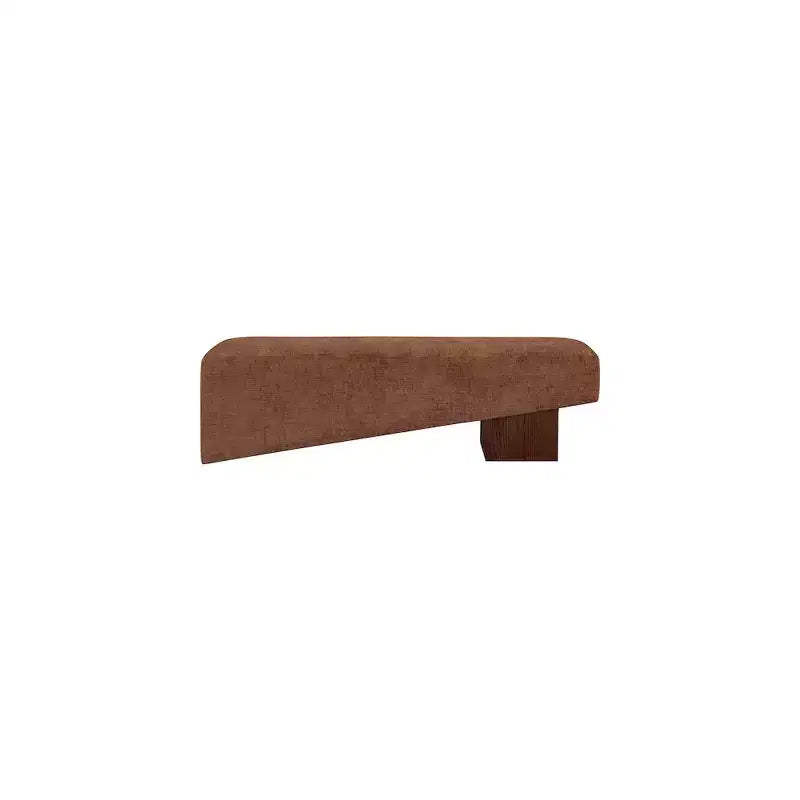 Panca rivestita in tessuto di poliestere con base in legno di noce, Cognac