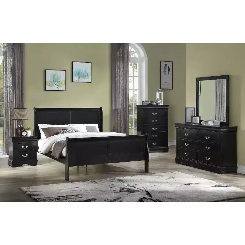 Comodino/Comò Moderno a 5 Cassetti in Legno Massello con Dettagli in Ottone, Mobile Contenitore per Camera da Letto
