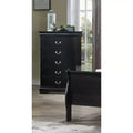 Comodino/Comò Moderno a 5 Cassetti in Legno Massello con Dettagli in Ottone, Mobile Contenitore per Camera da Letto