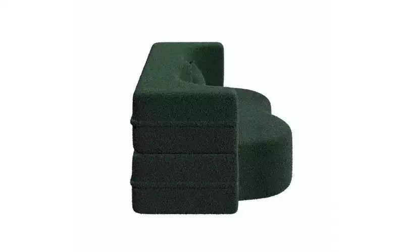 Divano moderno da terra con 2 cuscini, divano letto convertibile in tessuto Teddy imbottito in schiuma per soggiorno