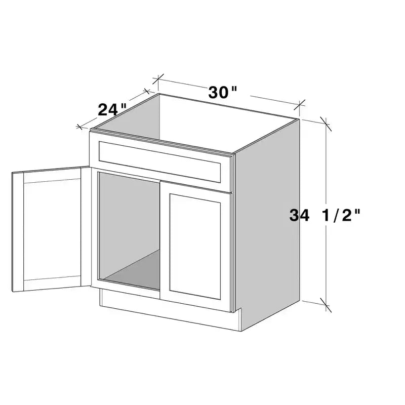Base per Lavello, L76.2cm x P60.96cm x A87.63cm con Cerniere Ammortizzate