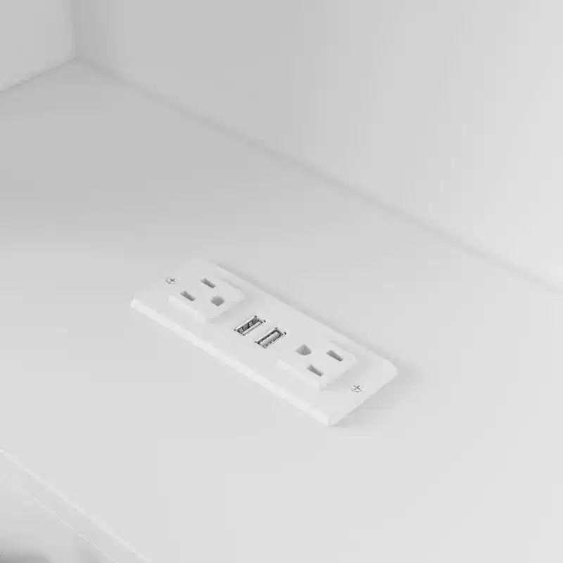 Testiera Letto Matrimoniale/Queen con Luci LED Controllabili da App e Ripiani Regolabili, Bianca