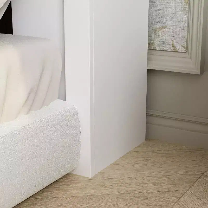 Testiera Letto Matrimoniale/Queen con Luci LED Controllabili da App e Ripiani Regolabili, Bianca
