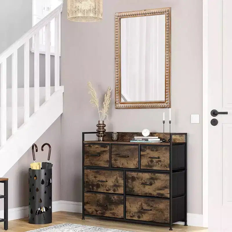 Specchio da parete rettangolare decorativo in legno stile rustico