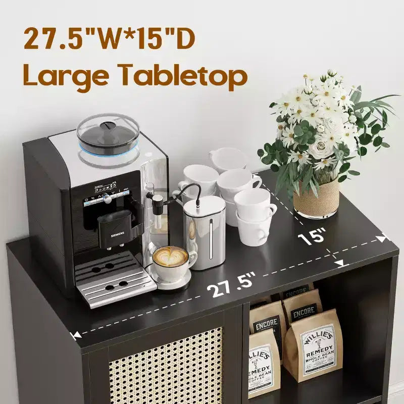 Mobile Buffet da 47" con Portabottiglie, Credenza per Soggiorno, Cucina, Ingresso, Nero