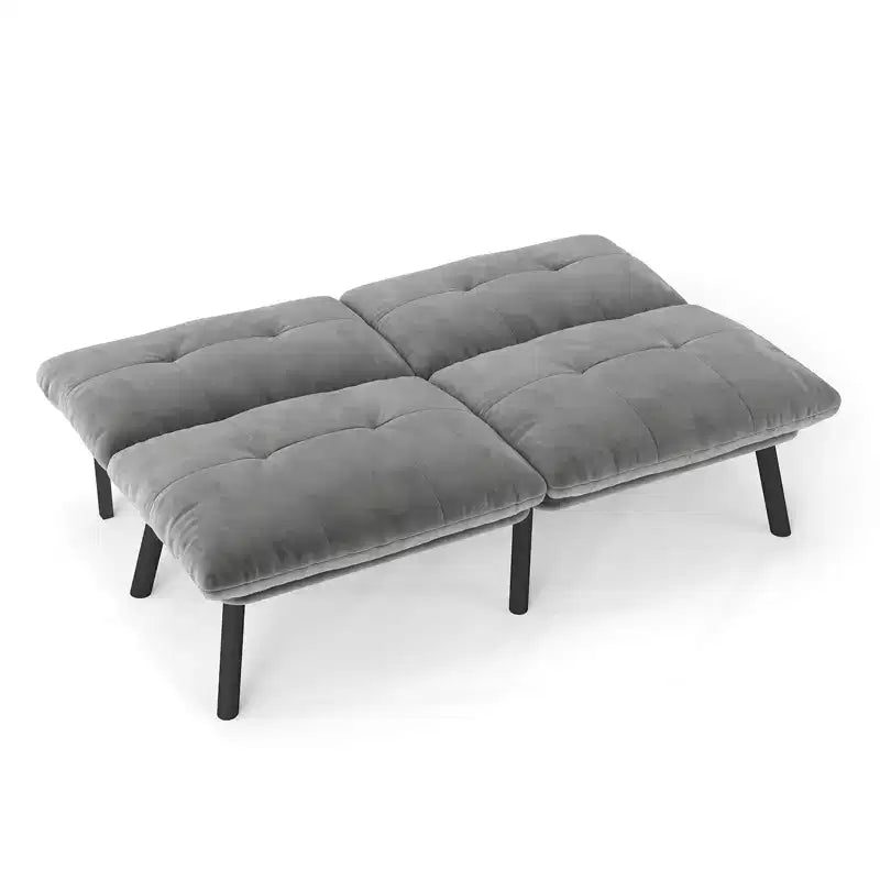 Divano letto pieghevole moderno a 2 posti per soggiorno e piccoli spazi, velluto grigio