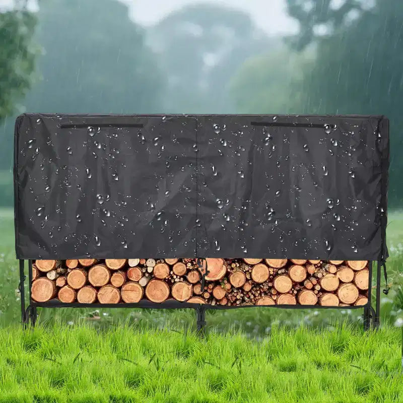 Porta legna da ardere da 1,2 m per esterni e interni, porta tronchi resistente, organizer per legna con rete in acciaio per camino, patio, impilatore di legna durevole