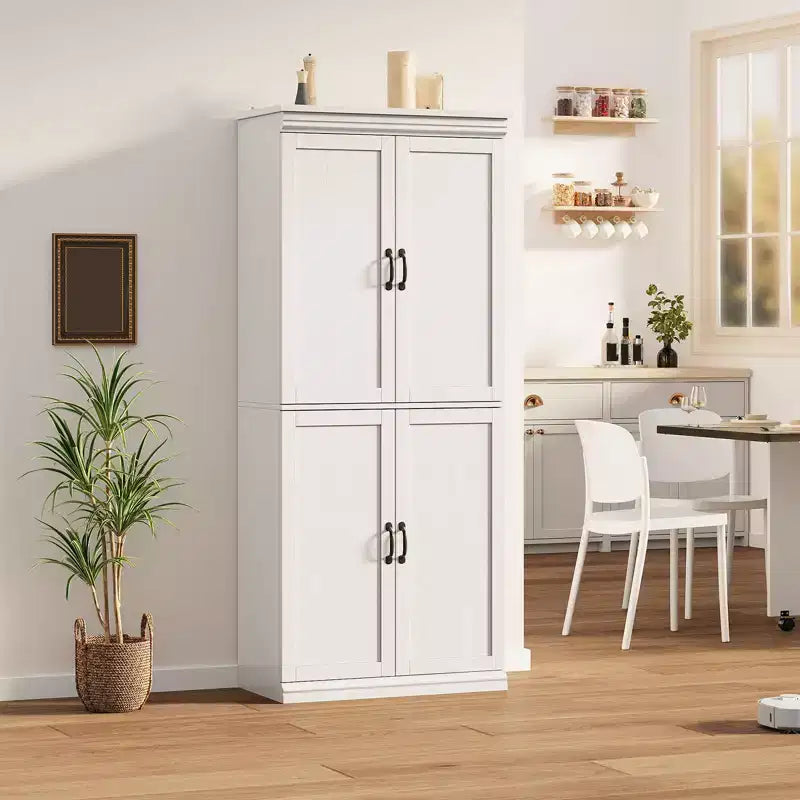 Mobiletto dispensa da cucina autoportante, armadio da 178 cm con ante e ripiani regolabili