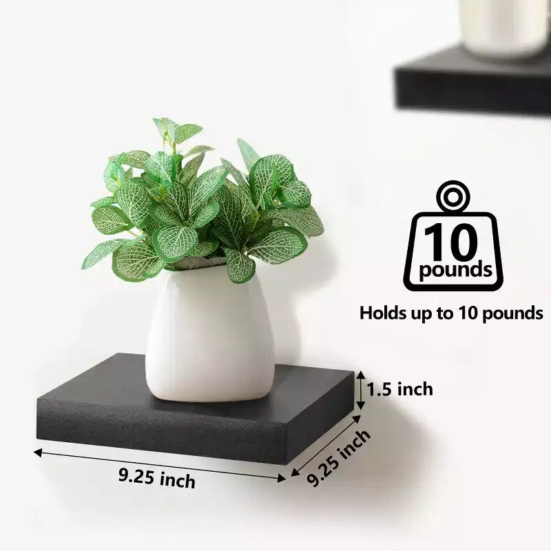 Mensole galleggianti quadrate da 23 cm (4 pezzi) per camera da letto, cucina, soggiorno, bagno