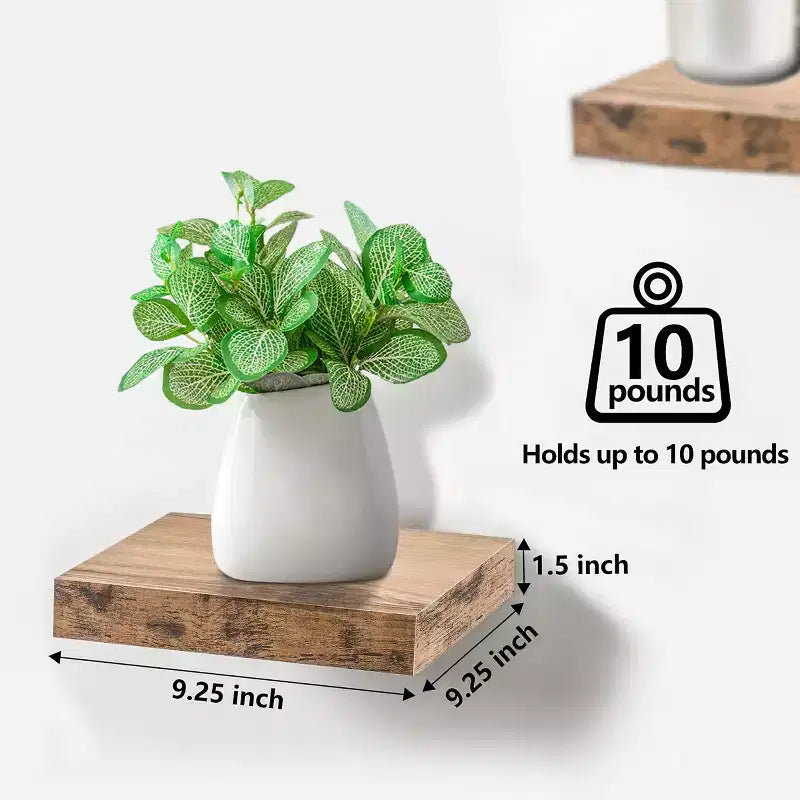Mensole galleggianti quadrate da 23 cm (4 pezzi) per camera da letto, cucina, soggiorno, bagno
