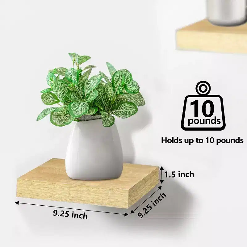 Mensole galleggianti quadrate da 23 cm (4 pezzi) per camera da letto, cucina, soggiorno, bagno