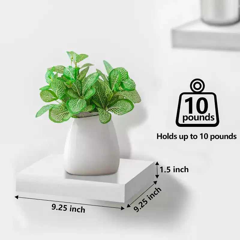 Mensole galleggianti quadrate da 23 cm (4 pezzi) per camera da letto, cucina, soggiorno, bagno