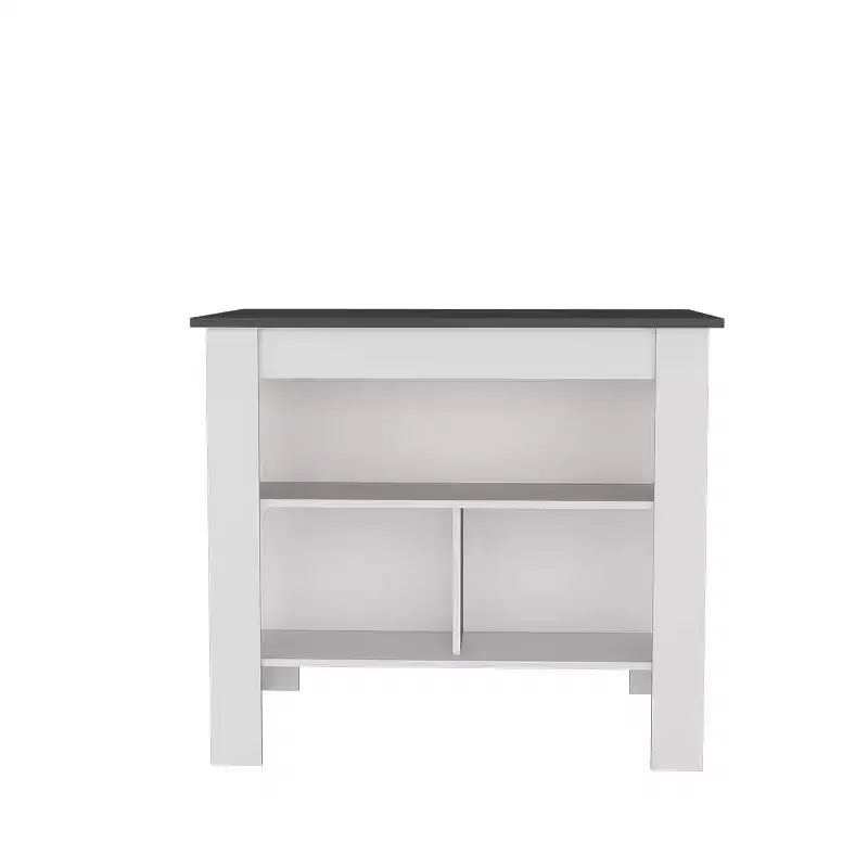 Isola cucina in plastica da 35,4" con 2 ripiani per cucina modulare, Bianco/Tortora