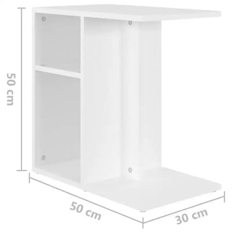 Tavolino laterale artigianale moderno rettangolare in rovere a 2 ripiani
