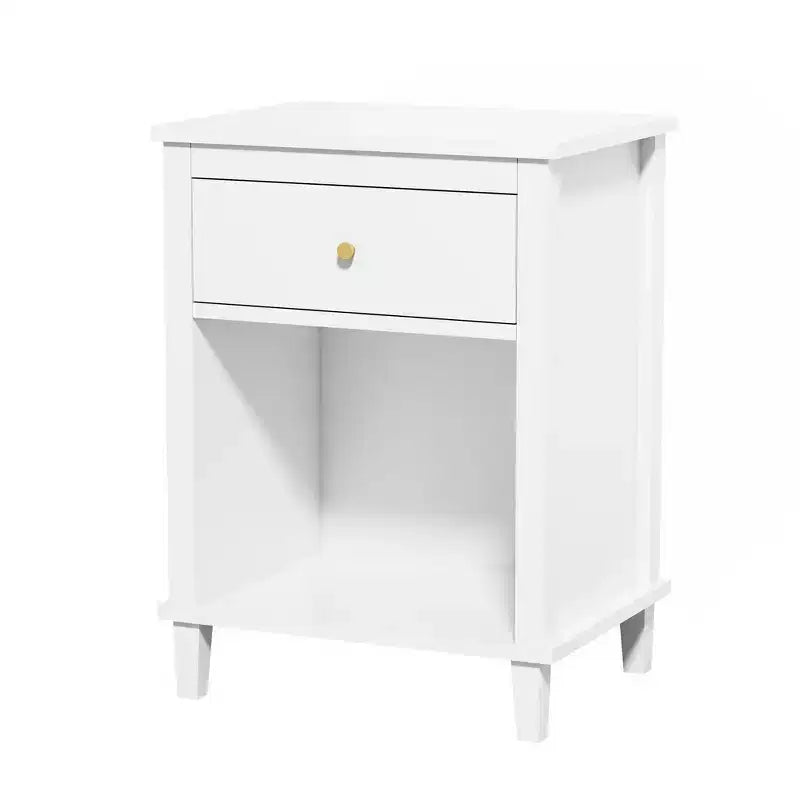 Comodino in legno da 68 cm con un cassetto e una mensola per bambini e adulti
