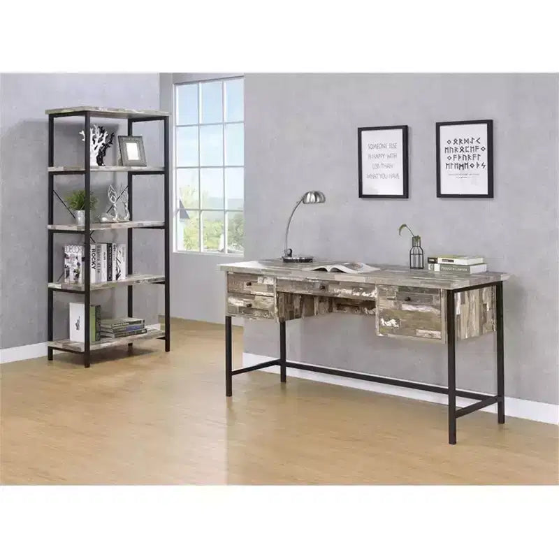 Scrivania per Computer in MDF Beige da 29" con Scaffale Aperto