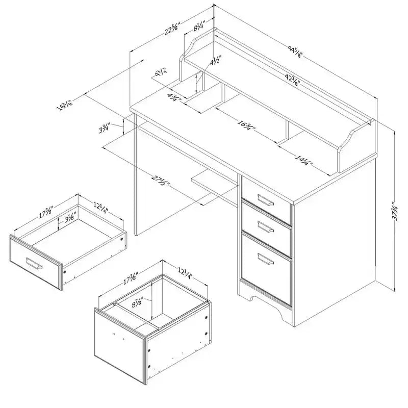 Scrivania per Computer in Laminato Effetto Carta Marrone da 29,5" con Ripiano Aperto