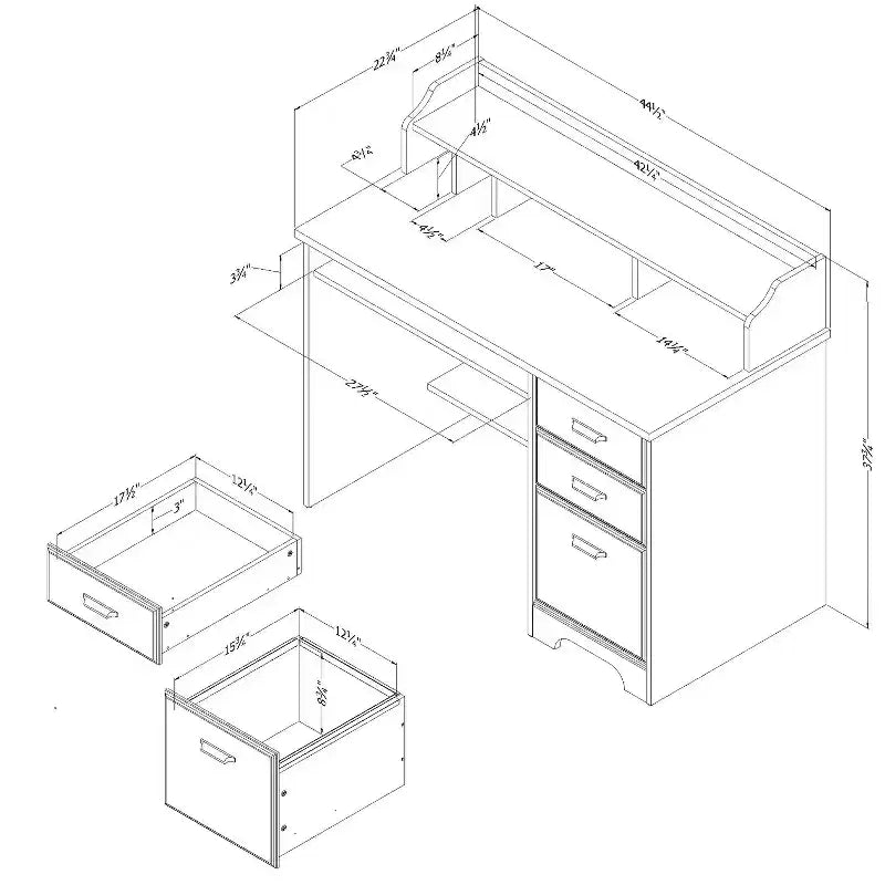 Scrivania per Computer in Laminato Effetto Carta Marrone da 29,5" con Ripiano Aperto