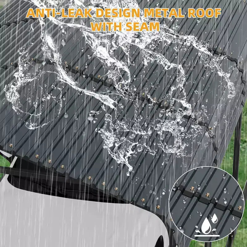 Tettoia per auto 12x24 FT in metallo con tetto in acciaio zincato, telaio verniciato a polvere, riparo per veicoli resistente all'acqua