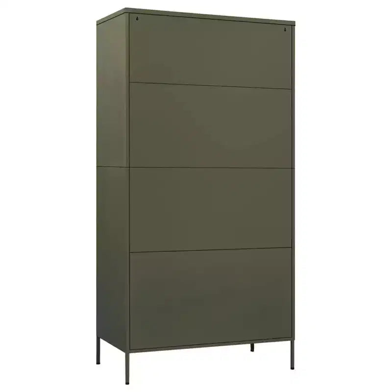 Armadio in Acciaio con Ripiani Regolabili e Asta Appendiabiti, Verde Oliva, 89.9cm L x 50cm P x 180.1cm A