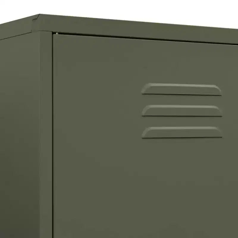 Armadio in Acciaio con Ripiani Regolabili e Asta Appendiabiti, Verde Oliva, 89.9cm L x 50cm P x 180.1cm A