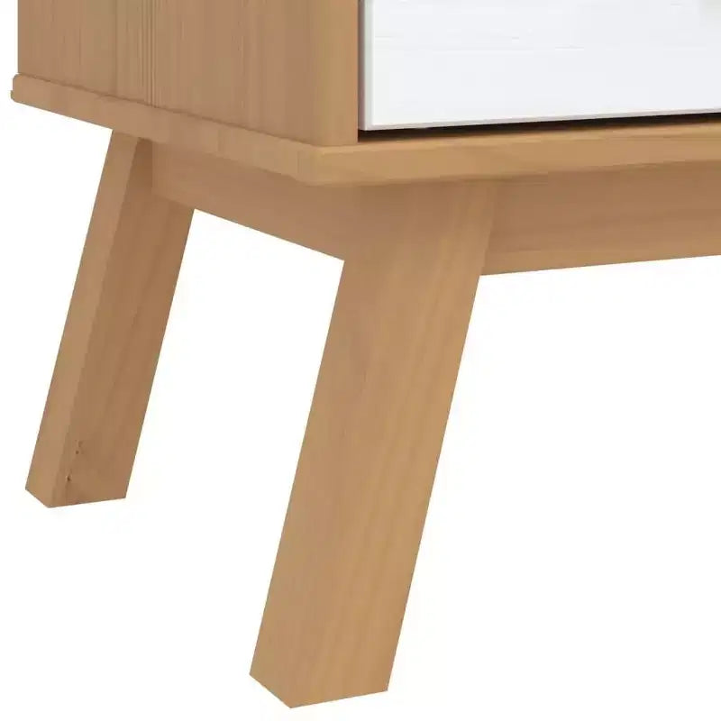 Armadio, Bianco e Marrone, Legno Massello di Pino, 76,5 cm L x 53 cm P x 172 cm A