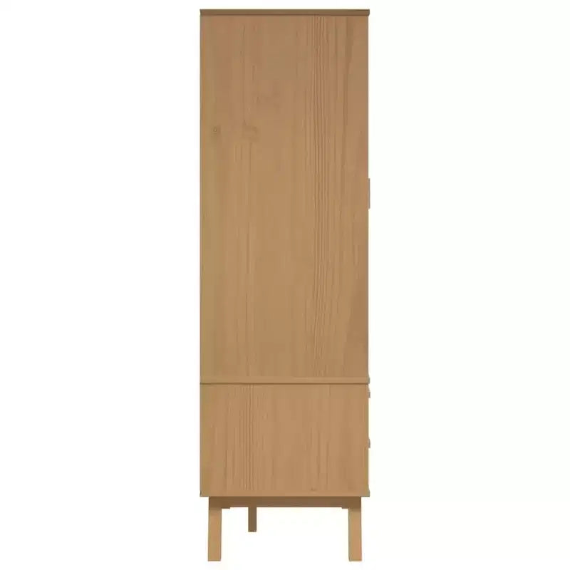 Armadio, Bianco e Marrone, Legno Massello di Pino, 76,5 cm L x 53 cm P x 172 cm A
