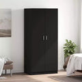 Armadio compatto, legno multistrato nero, rettangolare, 80 cm L x 50,6 cm P x 180 cm H