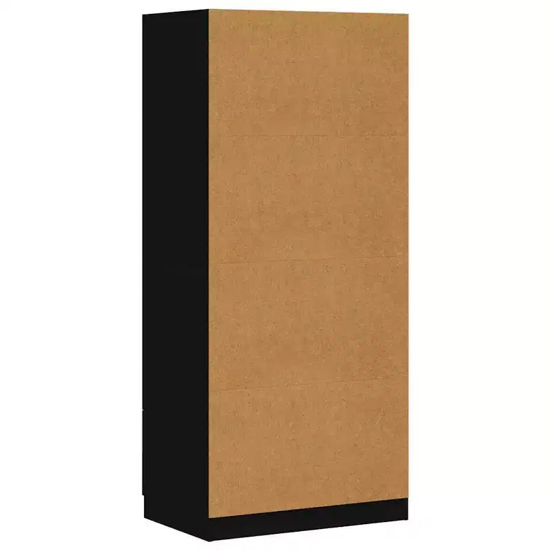 Armadio compatto, legno multistrato nero, rettangolare, 80 cm L x 50,6 cm P x 180 cm H