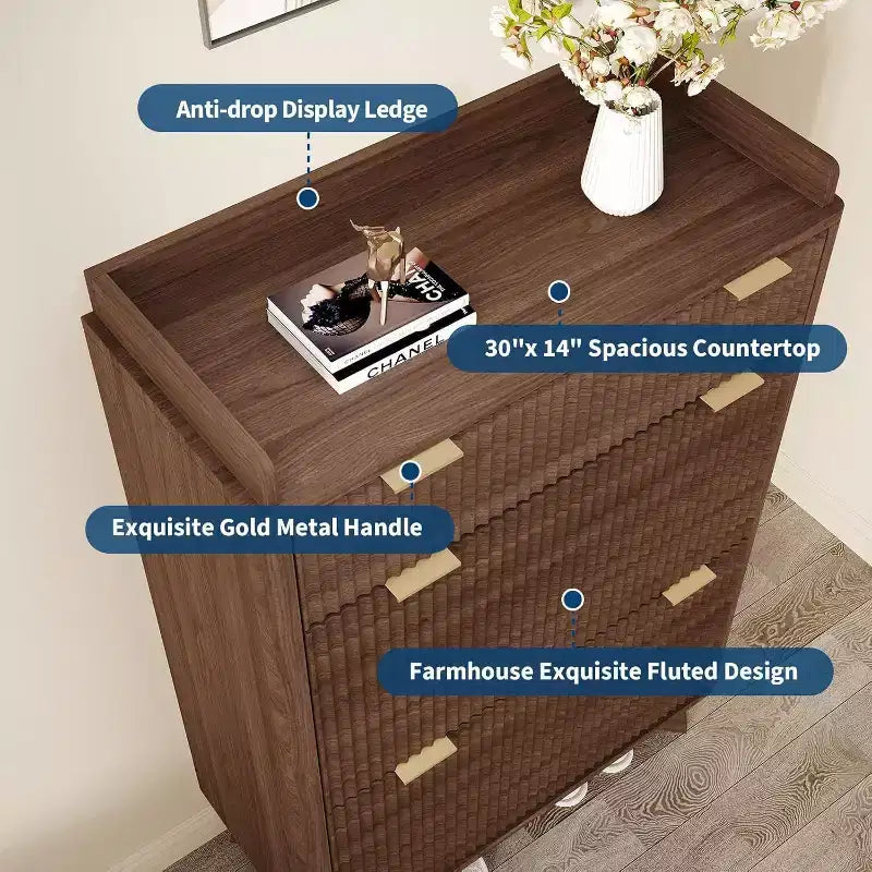 Scarpaia con scanalature strette e 2 ante a ribalta e cassetto superiore, mobile contenitore da ingresso