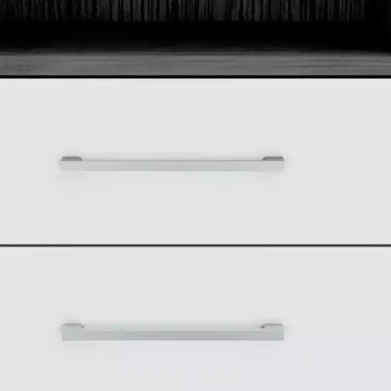 Comodino grigio in legno da 50 cm con due cassetti