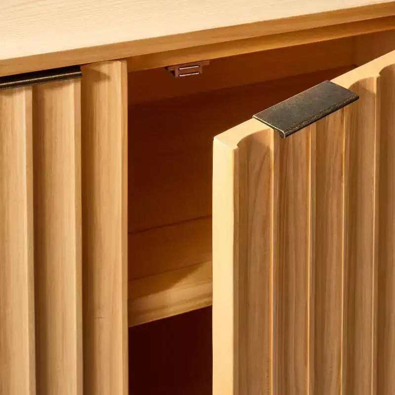 Mobile TV smerlato in legno di quercia Thousand per TV fino a 70", Marrone