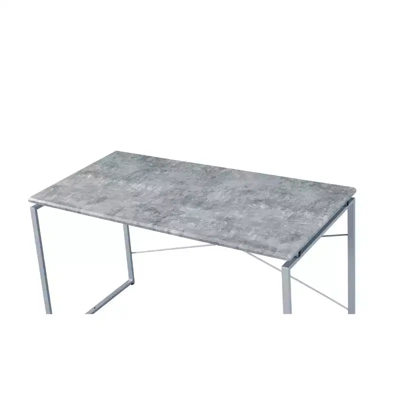 Scrivania da ufficio in finto cemento da 47" con struttura in metallo e superficie impiallacciata, stile industriale